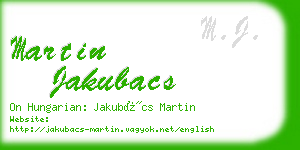 martin jakubacs business card